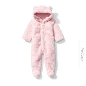 NWT Janie and Jack Faux Fur hooded one piece